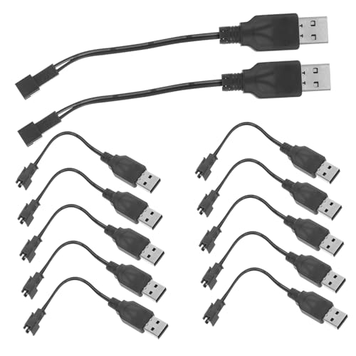 Milisten 12 Stück Teiliges USB-ladekabel Kurz für Bubble Machine und Elektrisches USB Stromversorgung Adapter Kompatibel mit Rc Autos und Wasserpistolen von Milisten