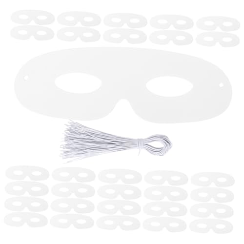 Milisten 120pcs Weiße Papiermasken Halbgesicht DIY Leere Masken Farbe Papier Kunsthandwerksmasken Für Kunsthandwerk Mardi Gras Halloween Cosplay Party von Milisten