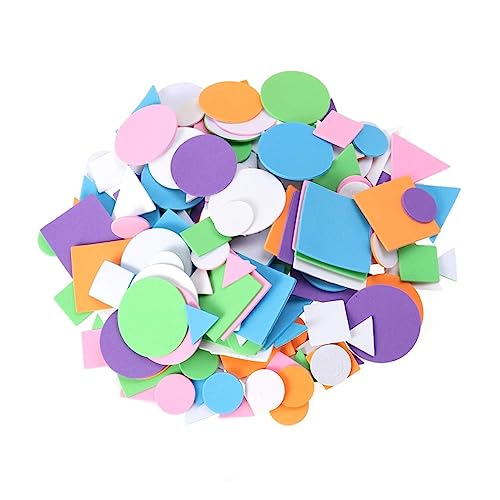 Milisten 1250 Stück Eva Geometric Shape Stickers im Pack Selbstklebende Moosgummi Aufkleber für DIY Bastelprojekte Schulmaterialien Zufällige Gemischte Farben von Milisten