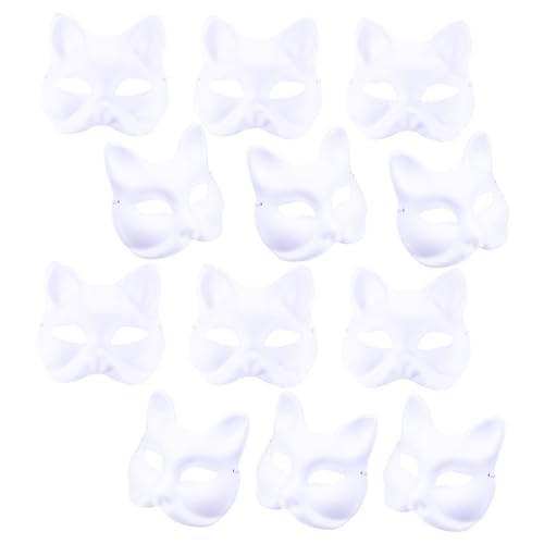 Milisten 12Stücke DIY Tiermasken aus Kreative Bastelmasken für Unbemalte Tiermasken für Partys und Bastelprojekte von Milisten