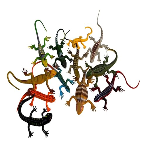 Milisten 12Stücke Eidechsen Künstliche Reptilien Modelle für Lernspielzeug Kreativität und Kognitiven Fähigkeiten Rollenspiele und Tierentdeckung von Milisten