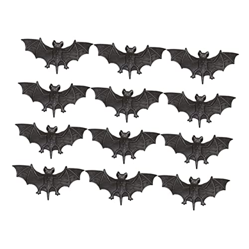 Milisten 12Stücke Halloween Fledermaus Dekoration Kunststoff Partyzubehör Für Halloween Feiern Requisite Für Zuhause Bar Und Club Dekoration Langlebig Und Sicher Im Gebrauch von Milisten
