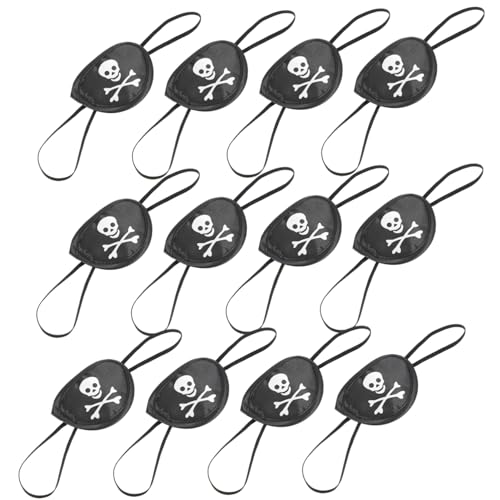 Milisten 12Stücke Piraten Augenklappen für Halloween und Cosplay Elastische Augenmaske für Erwachsene Requisite für Maskerade und Piratenpartys von Milisten