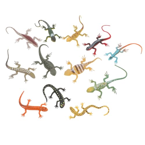 Milisten 12Stücke Realistische Eidechsenfiguren Lebensechte Gecko für Partytricks Heimdekoration und Streichideen Multifunktionale Reptilien für von Milisten