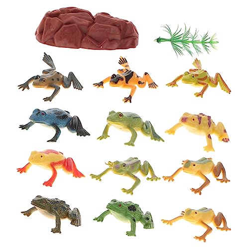Milisten 12Stücke Stressabbau Modellspielzeug Nachahmung Frosch Figuren Für Angst Pädagogisches Zur Deko Für Sammlungen Und Ausstellungen von Milisten
