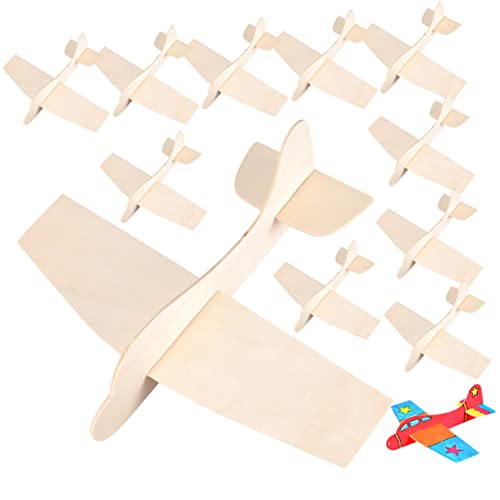 Milisten 12Stücke Teiliges Holzflugzeugmodell Bastelset für DIY Malflugzeuge Kreativität und Geschicklichkeit Sicheres und Langlebiges für Bastelprojekte und Schulanfang von Milisten