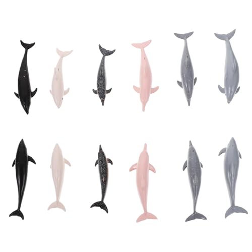 Milisten 12 Stücke Kleiner Simulation Delfinmodelle aus Kunststoff Realistische Delphinfiguren für Kinderzimmer Dekoration Spielzeug und Lernspielzeug Meerestier Ornamente von Milisten