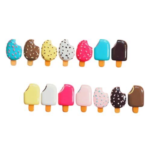 Milisten 14 Stück Resin Fake Eiscreme Realistische Dessert Dekorationen für DIY Handyhüllen Party und Bastelprojekte Optionen von Milisten