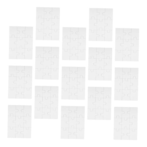 Milisten 15 Blatt Blanko Papierpuzzle DIY Bastelset Lernspielzeug ohne Grate zum Bemalen Fördert Kreativität Feinmotorik und Farberkennung für Ab Jahren von Milisten