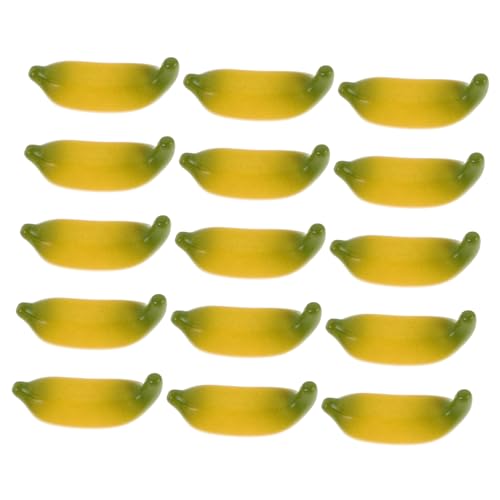Milisten 15 Stück Mini Bananen Obst Künstlicher Apfel Realistische Künstliche Banane Gefälschte Weiche Äpfel Puppenhaus Simulation Mini Pfirsich Bananen Skulptur Bananen von Milisten