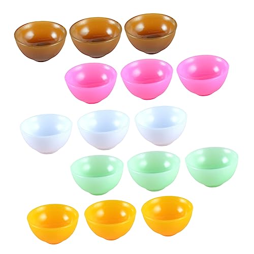 Milisten 15 Stück Mini Besteck Kinderspielzeug Puppenhauszubehör Mini Trifle Schüssel Kleine Schüssel Miniaturmöbel Miniaturschüssel Miniaturhausmöbel Minischüsseln von Milisten