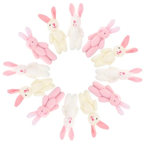 Milisten 15 Stück Plüschtier-Anhänger Mini-Kaninchenspielzeug klein Schlüssel hasenkuscheltiere Hasen stofftier kaninchenzubehör Easter Bunny Plüschhasen ausgestopfter Hasen PP Baumwolle von Milisten