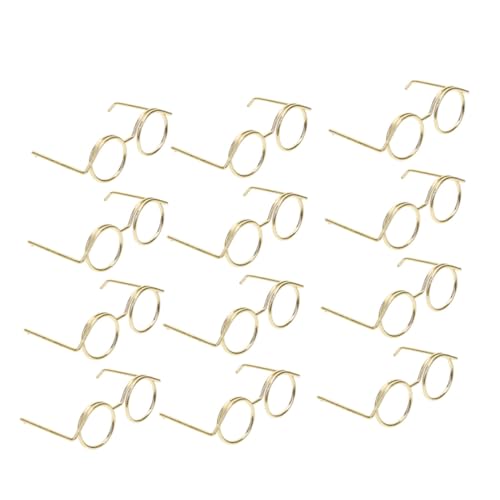 Milisten 15 Stück Teiliges Mini Puppenbrillen aus Metalldraht Runde Rahmenlose Brillen ohne Gläser Leichte Puppenaccessoires zum Ankleiden und Fotografieren als für Mädchen von Milisten