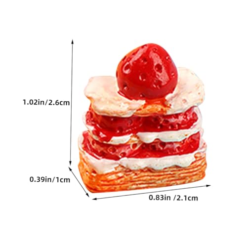 Milisten 15 Stück Teiliges Miniatur Erdbeer Sahne Kuchen Resin Fake Food Ornament Realistisches Puppenhaus Dessert Modell Kompakte Mini Kuchen Dekoration für DIY und Rollenspiele von Milisten
