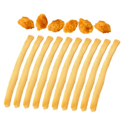 Milisten 16 Stück Pommes-Modell Lebensmittelsimulation Pommes Frites künstliche Pommes Frites Fast Food Realistische Lebensmittel gefälschte Lebensmittel realistisch PVC Khaki von Milisten
