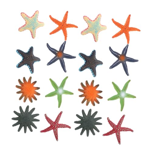 Milisten 16 Stück Teiliges Meerestiere TPR Material Realistische Seestern Figuren für Aquarium Deko Kinderspielzeug und Desktop Ornamente für Schwimmbad und Wohnraumgestaltung von Milisten