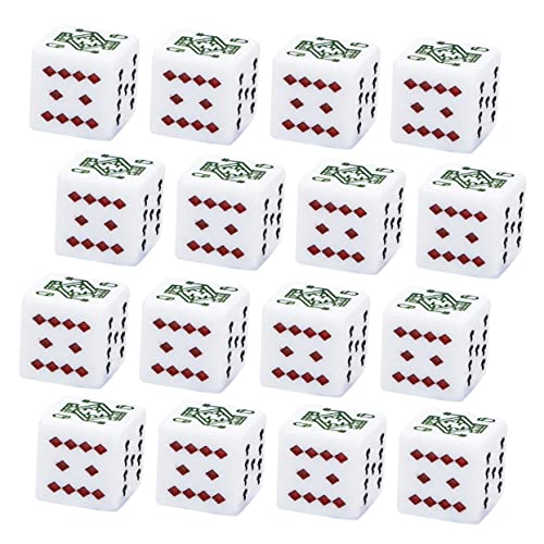 Milisten 16 Stück Weiße Pokerfarbe Spiel verrückt tragbar Party große Würfel SAGT Mini Deck farbige Würfel quadratische Würfel Würfeln lustige Würfel Taschenwürfel Acryl von Milisten