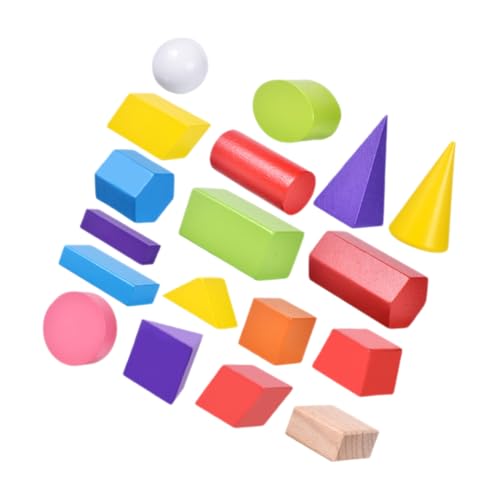 Milisten 18 Stück Teiliges Geometrischer Holzbausteine Farbige Formenspielzeuge für Frühkindliche Entwicklung und Kognitive Fähigkeiten von Milisten