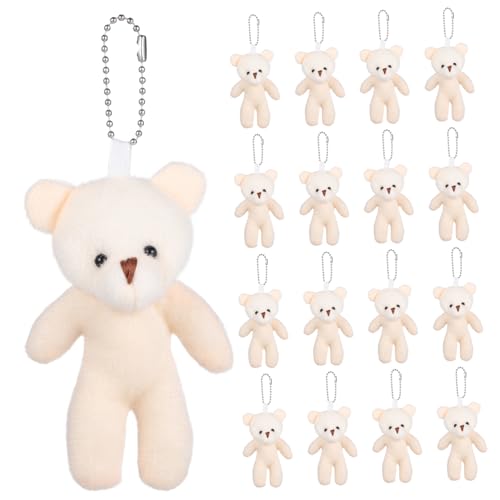Milisten 18 Stück Teiliges Plüschbär Schlüsselanhänger Kleine Kuscheltiere Anhänger mit Perlenkette Weiche Rucksack Accessoires Niedliche Kuscheltier Ornamente für Taschen von Milisten