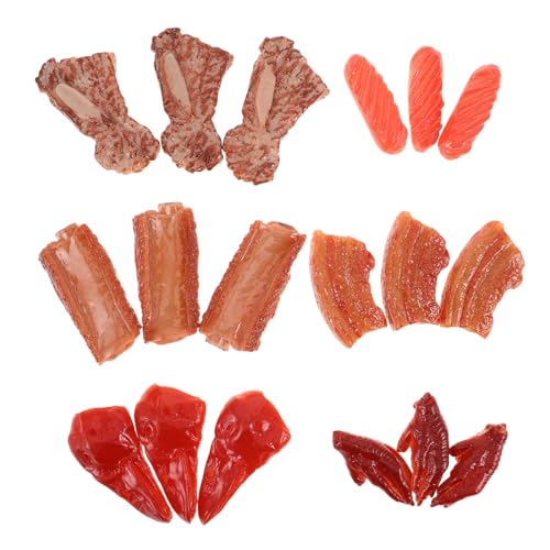 Milisten 18 Stück Teiliges Realistisch Simuliertes Fleischmodell aus Stabilem Kunststoff Langlebige Dekoration und Fotografie Food Props Vielseitig für DIY Basteln Küchen und Tischdisplay von Milisten