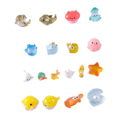 Milisten 18Stücke Dekorationen Teiliges Aus Resin Niedliche Meerestiere Figuren Für Mikro Landschaftsdekor Für Aquarien Und Tischdekoration Lebendige Designs Für Kreative von Milisten