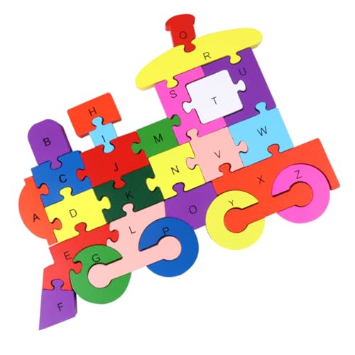 Milisten 1Pc 26 Buchstaben -Puzzle -Bausteine Puzzlematte rätseln Hölzern von Milisten