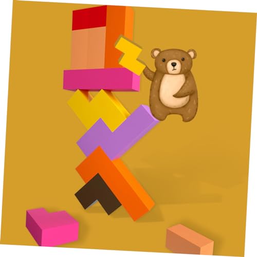 Milisten Bunte Kinderbausteine aus Holz für Mädchen Pädagogisches Stapelspielzeug Fördert und Formenerkennung Sicher und Langlebig für Eltern Kind Interaktion Milisten Bunte Kinderbausteine aus Holz für Mädchen Pädagogisches Stapelspielzeug Fördert und Formenerkennung Sicher und Langlebig für Eltern Kind Interaktion von Milisten