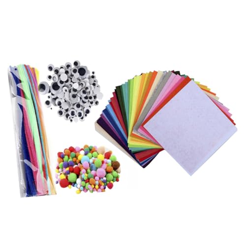 Milisten 1Satz DIY Drehstab Handwerk Drehstäbe Augen Pompons Und Farbige Filzstoffe Für Kreative Bastelprojekte Kindergarten Und Zuhause von Milisten