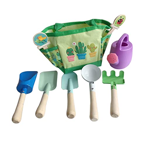 Milisten 1Satz Gartenset für Teiliges Set mit Realistischen Gartenwerkzeugen für Outdoor Spiel und Pflanzenpflege Geeignet für Kleinkinder mit Grünem Aufbewahrungstasche und Wasserkanne von Milisten