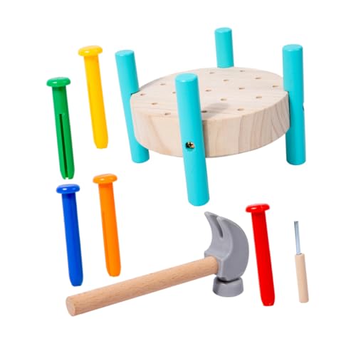 Milisten 1Satz Hämmerte Für Kleinkinder Montessori Nageltisch Mit Bunten Nägeln Pädagogisches Hammerspielzeug Hand Auge Koordination Und Kreativen Denkfähigkeit von Milisten