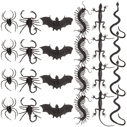 Milisten 1Satz Halloween Streichspielzeug Gefälschte Schlangen Spinnen Fledermäuse Skorpione Geckos Gruselige Requisiten Für Halloween Deko Und Scherze von Milisten