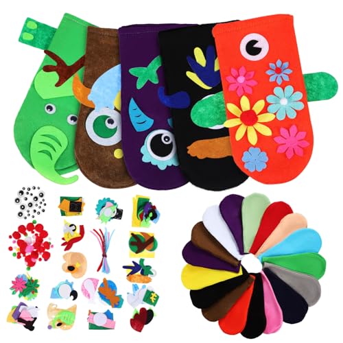Milisten 1Satz Handpuppen Bastelset mit Pompoms Augen und Filz Interaktive Tierhandpuppen für Rollenspiele Kreative DIY Projekte für Erwachsene Milisten 1Satz Handpuppen Bastelset mit Pompoms Augen und Filz Interaktive Tierhandpuppen für Rollenspiele Kreative DIY Projekte für Erwachsene von Milisten