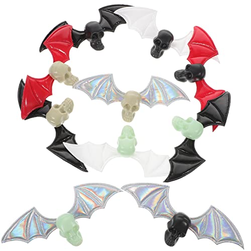 Milisten 1Satz Handwerksfledermausflügel für DIY Halloween Dekoration Stoffschlägerflügel mit Kleinen Schädeln für Haarschmuck und Partys Teiliges für Kreative von Milisten