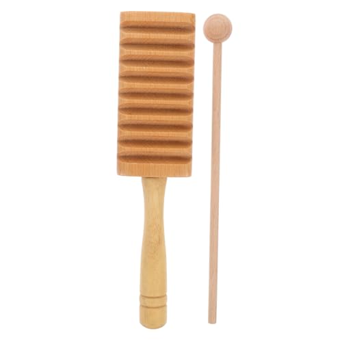 Milisten 1Satz Holz Guiro Musikinstrument Für Kleinkinder Pädagogisches Schlagzeugspielzeug Mit Stab Musikverständnis Und Motorischen Fähigkeiten von Milisten