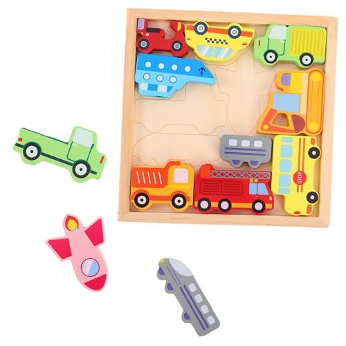 Milisten 1Satz Holzfahrzeug Puzzle für Kleinkinder Kreatives Matching Hand Auge Koordination und Kognitiven Fähigkeiten Lernspielzeug für Kindergarten von Milisten