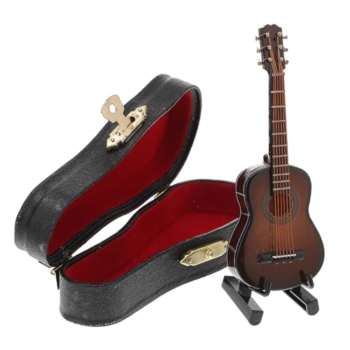 Milisten 1Satz Holzgitarre Modell mit Halter und Box Dekoration für Zuhause für Musikliebhaber Handgefertigtes Design Kompakt und Leicht Milisten 1Satz Holzgitarre Modell mit Halter und Box Dekoration für Zuhause für Musikliebhaber Handgefertigtes Design Kompakt und Leicht von Milisten