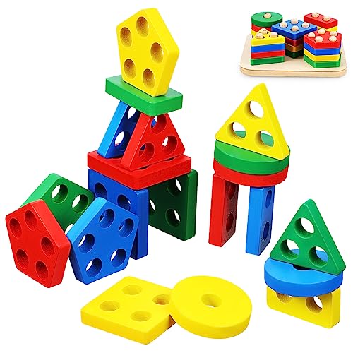 Milisten 1Satz Holzsortierspielzeug Für Kleinkinder Montessori Geometrische Blöcke Zum Stapeln Und Sortieren Pädagogisches Holzspielzeug Für Frühe Bildung Sicheres Mit Glatten Kanten Ab Milisten 1Satz Holzsortierspielzeug Für Kleinkinder Montessori Geometrische Blöcke Zum Stapeln Und Sortieren Pädagogisches Holzspielzeug Für Frühe Bildung Sicheres Mit Glatten Kanten Ab von Milisten