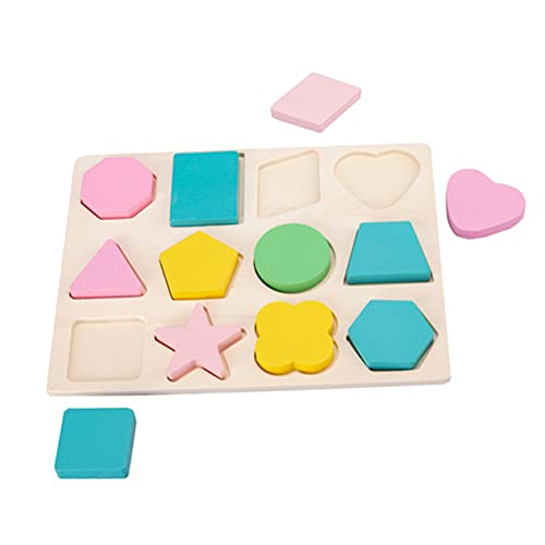 Milisten 1Satz Holzspielzeug Geometrische Formen Puzzle Für Kleinkinder Ab Jahren Lernspielzeug Zur Form Und Farbklassifizierung Formpassungsbrett Mit Bunten Elementen von Milisten