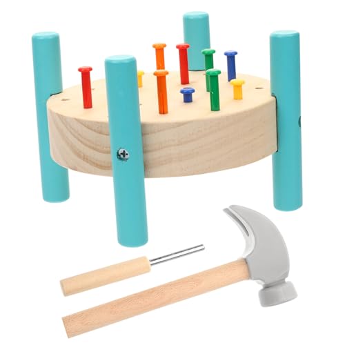 Milisten 1Satz Holzspielzeug für Nagelhammer Spielwerkbank Lernspielzeug Hand Auge Koordination Farbenfrohes Design aus Langlebigem Holz für Kleinkinder von Milisten