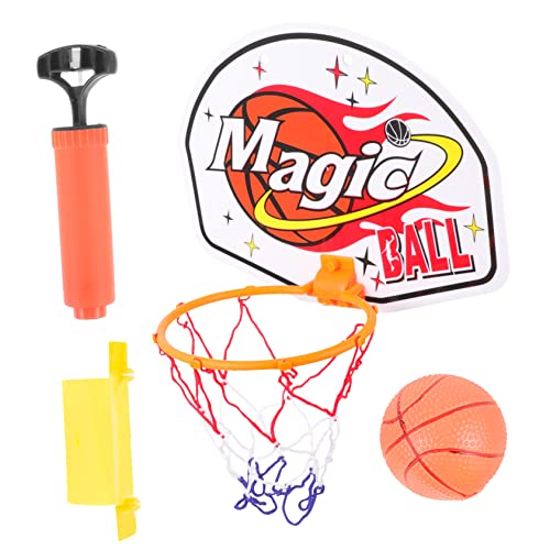 Milisten 1Satz Indoor Basketball für Cartoon Basketballreifen Hängendes Basketballbrett mit Ball und Pumpe für Spielzimmer und Bewegungsspielzeug von Milisten
