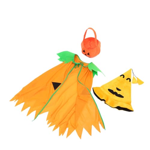 Milisten 1Satz Kürbis Kostümset Für Halloween Teiliges Mit Umhang Hut Und Aufbewahrungstasche Für Cosplay Partys Für Erwachsene von Milisten