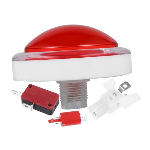 Milisten 1Satz Kuppelförmiger LED Druckknopf mit Roter Gaming Summer Automatisch Zurücksetzbar für Quizspiele und Interaktionen Kompatibel mit Spielkonsolen von Milisten