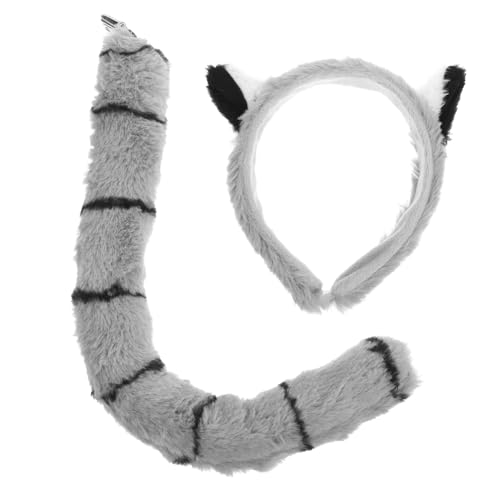 Milisten 1Satz Lemuroid Kostüm Kopfband Set Mit Tierkostüm Zubehör Für Cosplay Partys Und Bühnenauftritte Einzigartige Und Liebevolle Dekoration Für Tier Themenfeiern von Milisten
