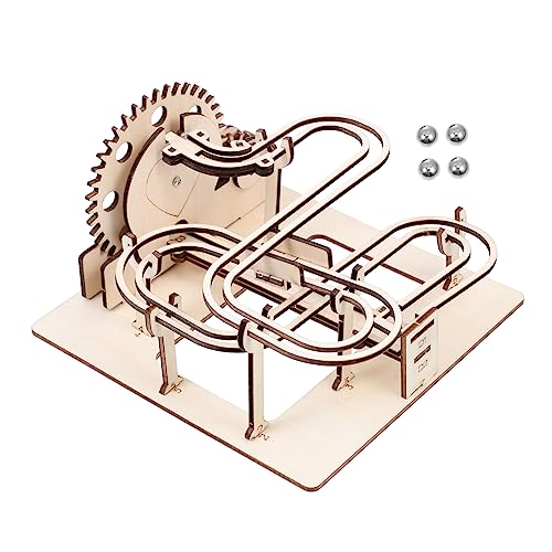 Milisten 1Satz Marmor Laufkette Holz Puzzle mit Kugelbahn Mechanisches Labyrinth für DIY Puzzle mit Pädagogischem Wert und Sicherer Verarbeitung von Milisten