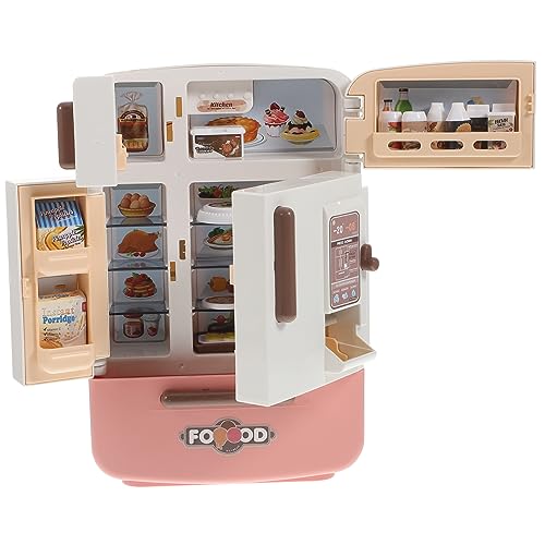 Milisten 1Satz Mini Kühlschrank Spielzeugset Winzige Küchenmöbel mit Realistischem Miniaturessen für Perfektes zur Interaktion und Dekoration von Puppenhäusern von Milisten