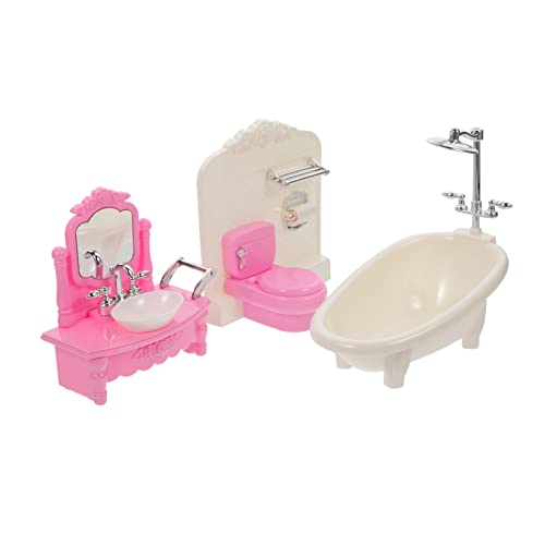 Milisten 1Satz Mini Möbel Teiliges Bad Zubehör Für Puppenhäuser Badewanne Toilette Und Waschbecken Aus Langlebigem Für Kreative Spielstunden von Milisten