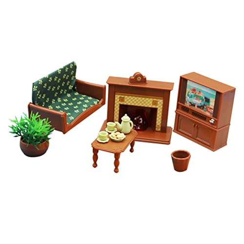 Milisten 1Satz Mini Puppenhaus Möbel Teiliges Sofa Und Tv Dekoration Für Realistische Wohnzimmer Einrichtung Für DIY Puppenhaus von Milisten