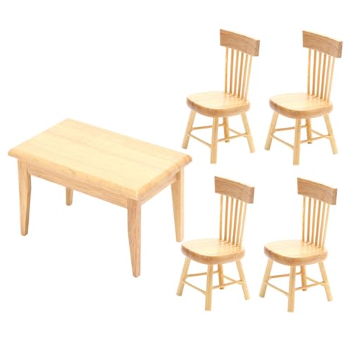 Milisten 1Satz Mini Tischstuhl Set Für Puppenhaus Kreatives Zubehör Für Wohnzimmer Und Mini Dekoration Langlebige Und Hochwertige Möbelmodelle von Milisten