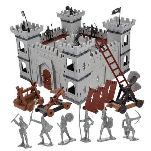 Milisten Modellbau Satz für Kinder Militärisches Burg Modell mit Soldatenfiguren Rollenspiel Spielzeug für Jungen Detailgetreues Spielzeug für Sammler und Dekoration von Milisten
