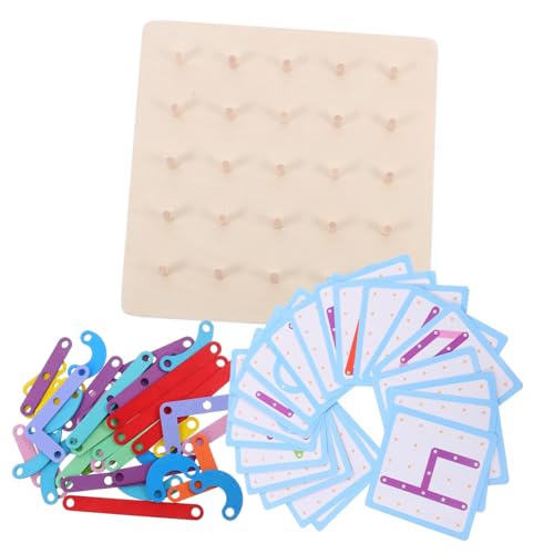 Milisten 1Satz Montessori Holzspielzeug Nagelbrett Puzzle für Lernspielzeug Feinmotorik Hand Auge Koordination und Kreativen Gestaltung Kleinkinder Ab von Milisten